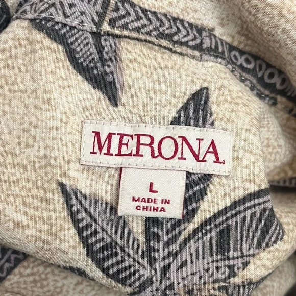 Merona Button Down Tropical Hawaiian Short Sleeve Shirt - Picture 10 of 13
